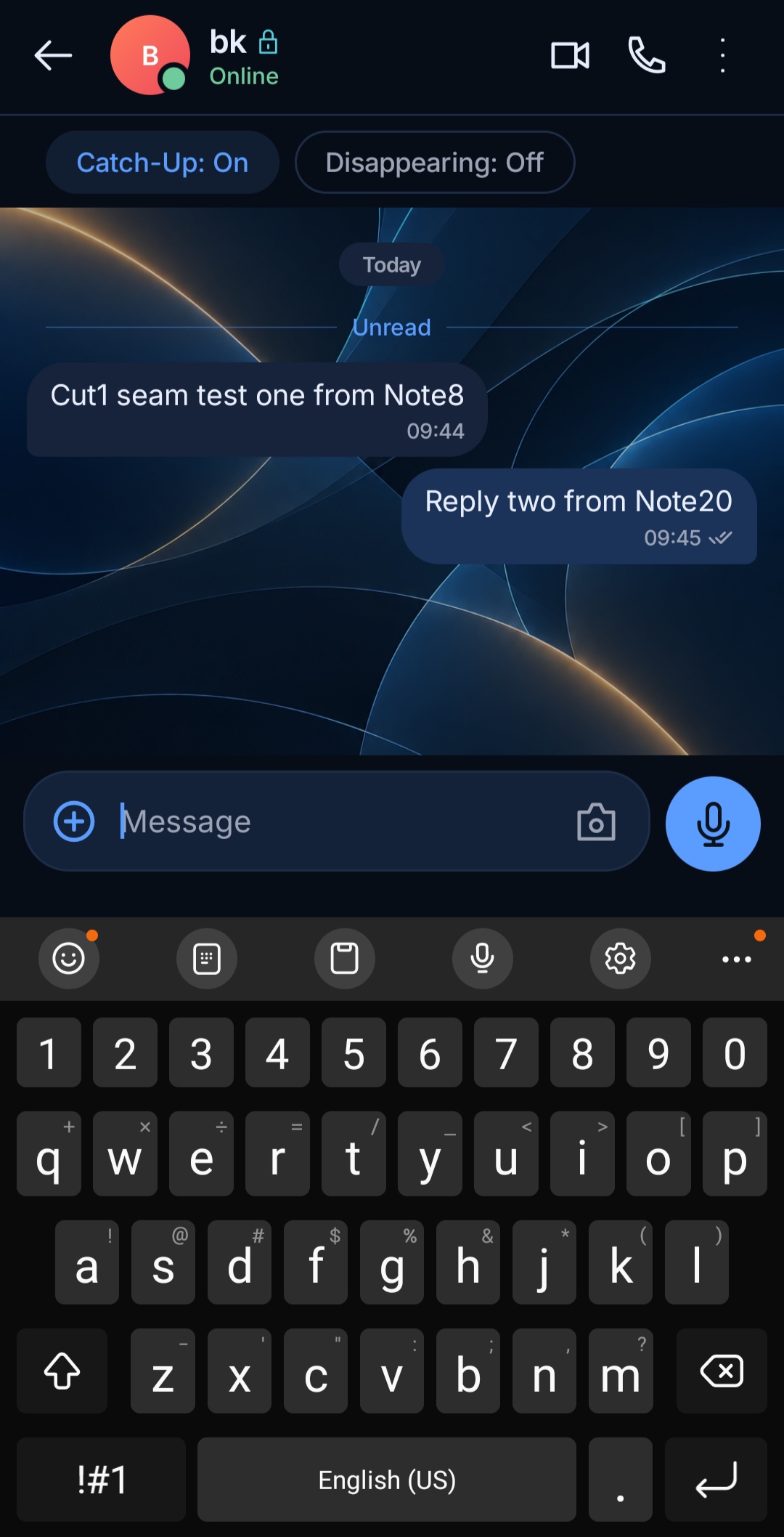 CORE Connect Android conversation screen
