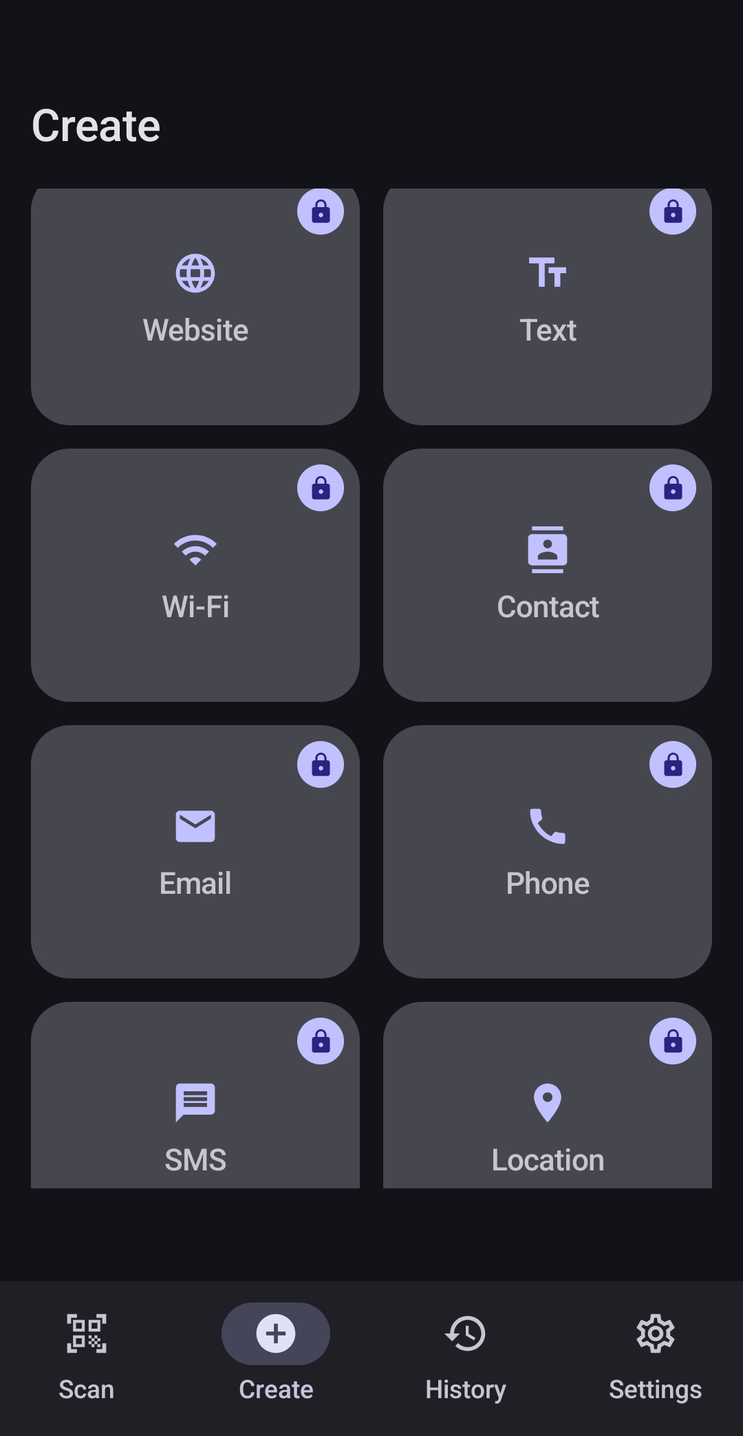 CORE QR Scanner interface